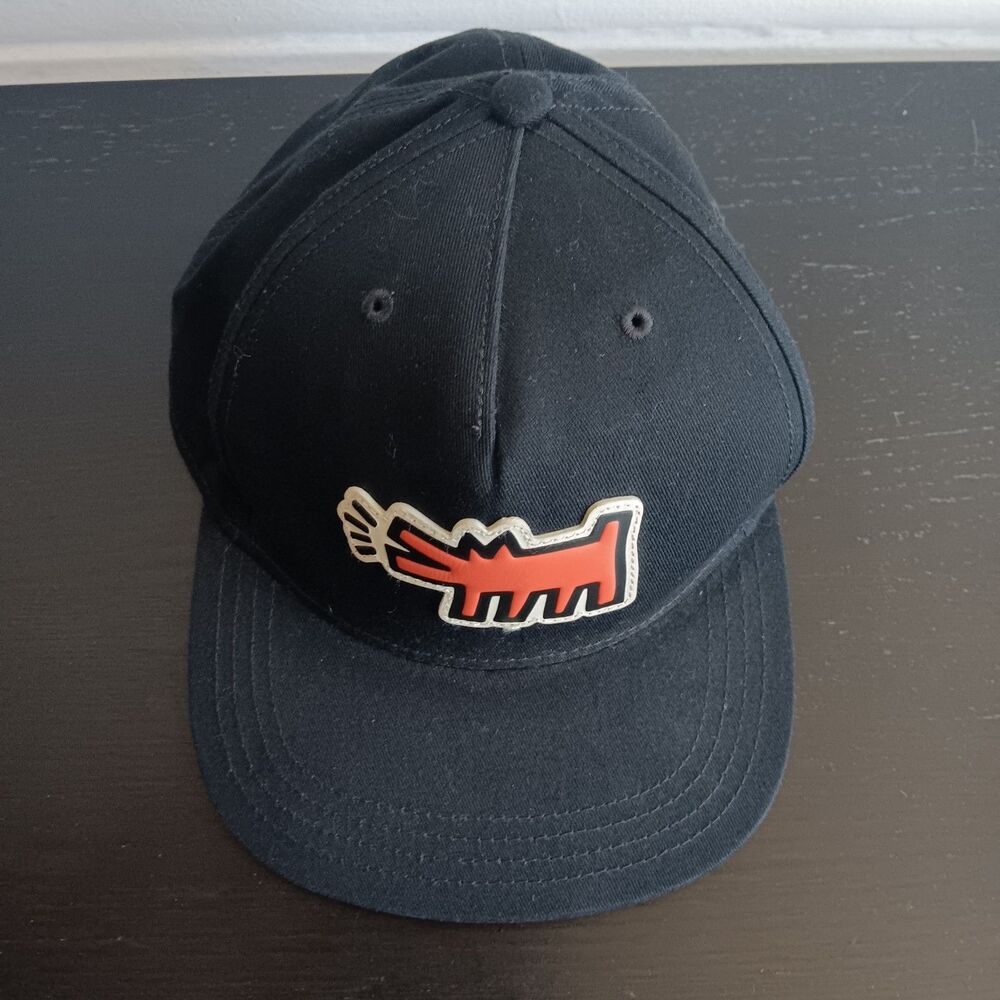 Coach x Keith Haring collaboration cap baseball black red w/ leather decoration‎